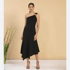 Shoshanna Dresses Shoshanna Midnight Eonia One Shoulder Dress